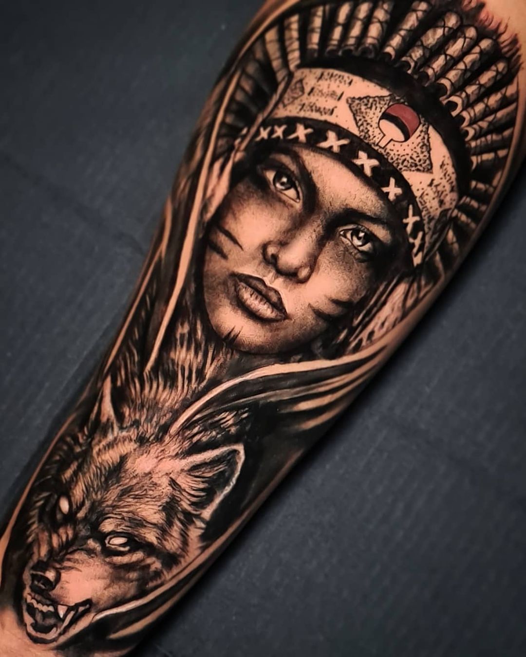 Viking Tattoo Norse Wolf Image With Chief Image