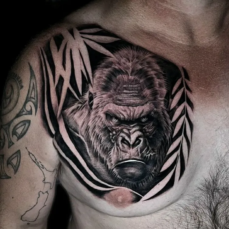 Abstract Kong Chest Piece with Tribal Flair