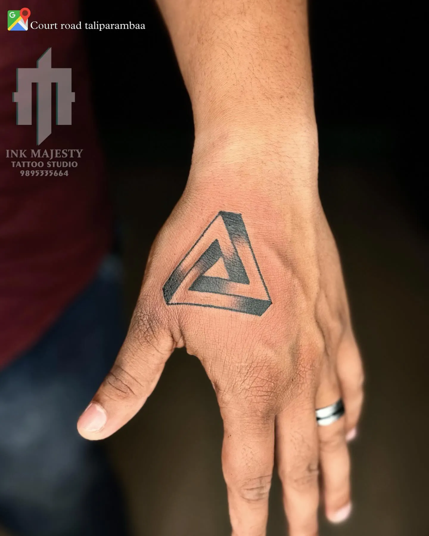 Bold Double Triangle Design on Hand