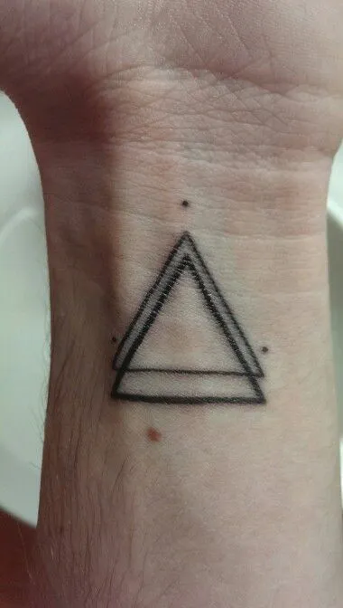Bold Twin Triangular Ink on Wrist