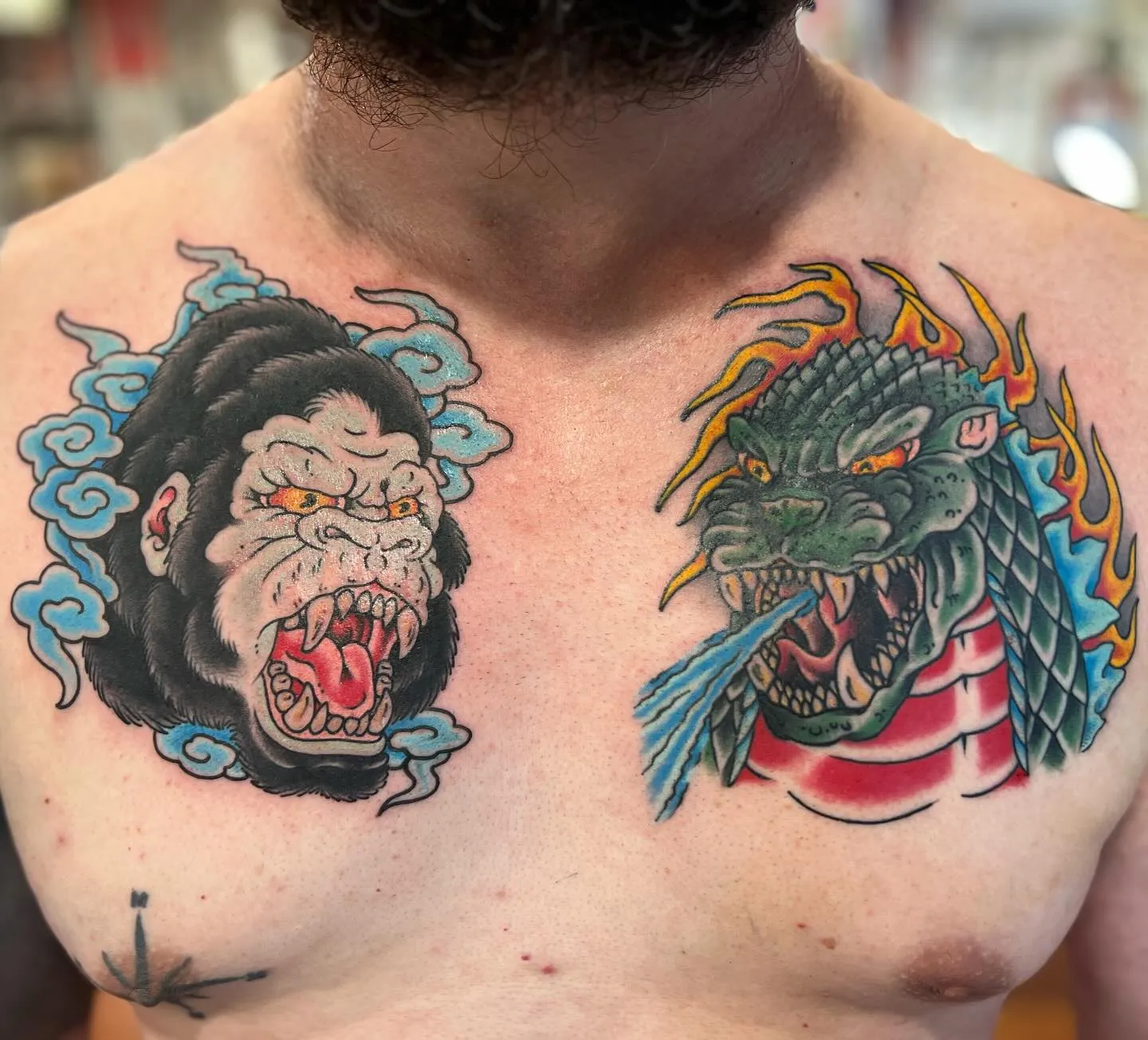 Chest Pair of Godzilla and Kong in Color