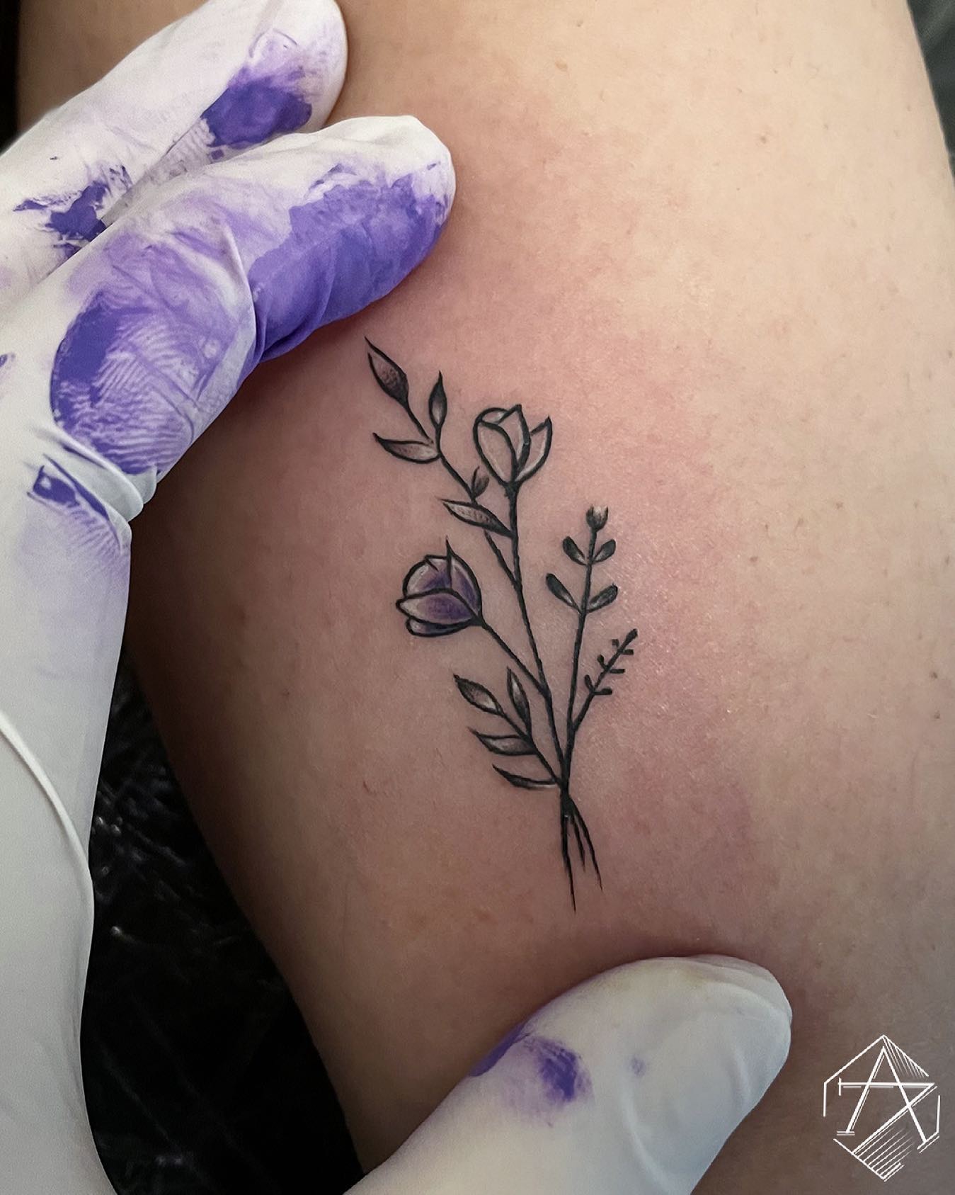 Delicate Floral Tattoo on Wrist