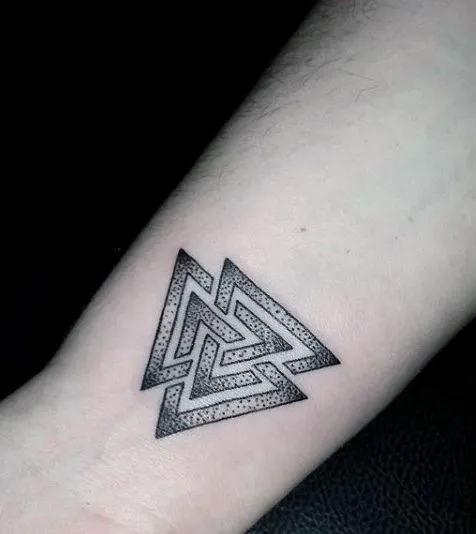 Dynamic Double Triangle Forearm Tattoo