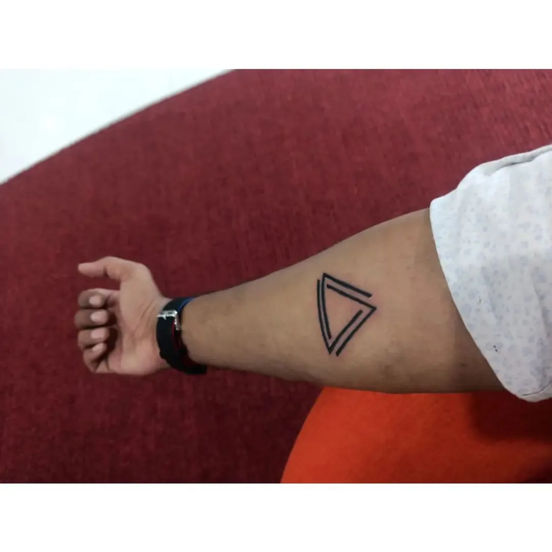 Elegant Double Triangle Arm Tattoo