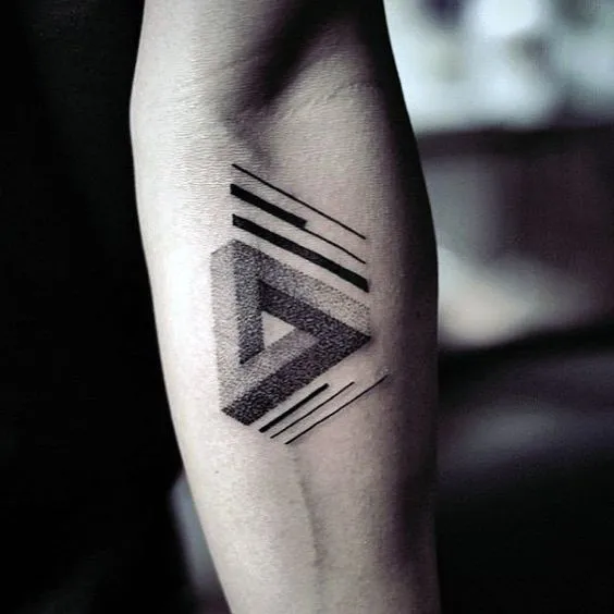 Geometric Double Triangle with Shading