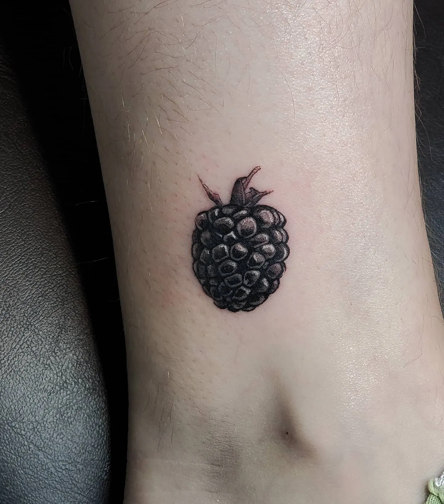 Intricate Blackberry Fruit Ink on Wrist