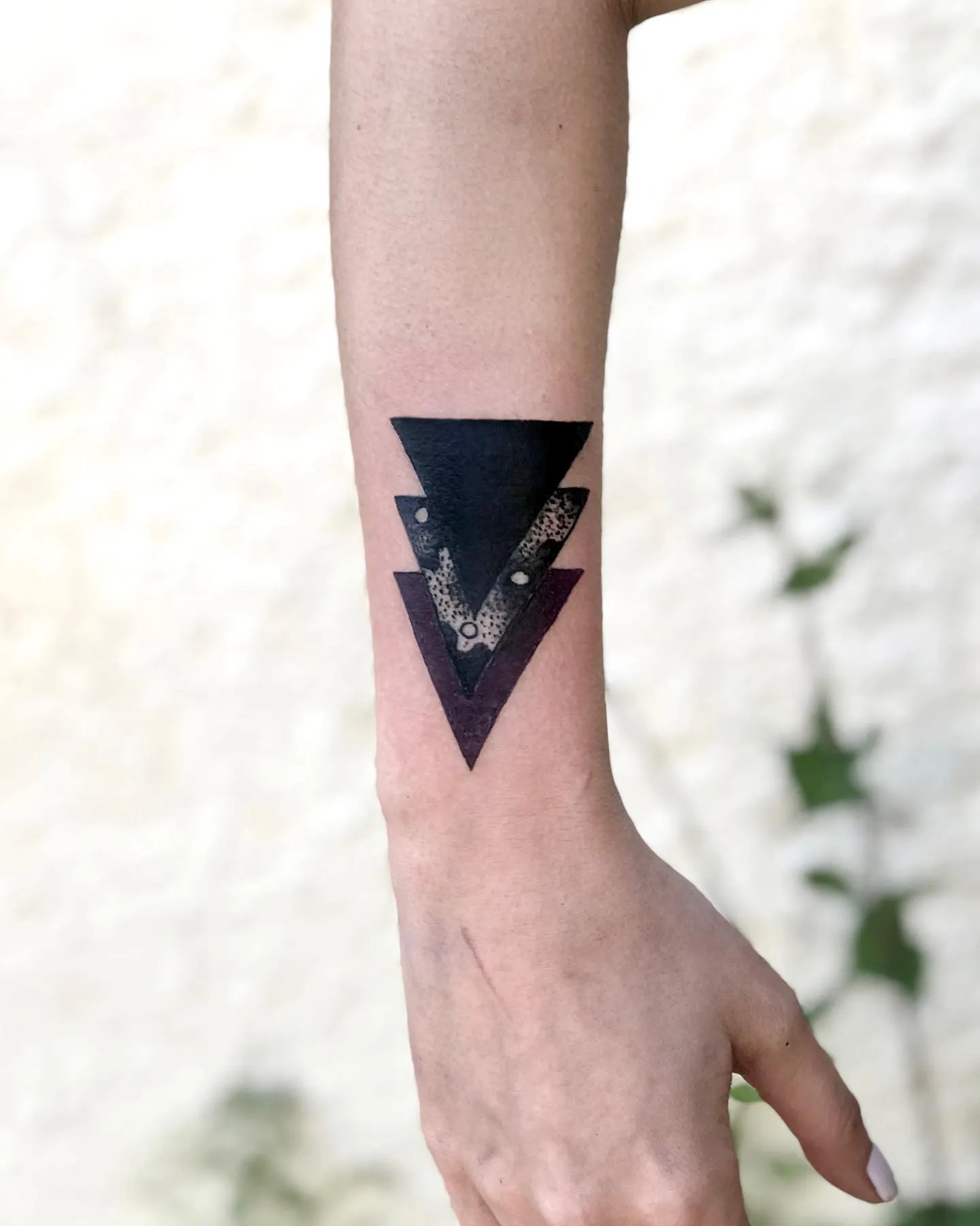 Layered Triangle Composition on Forearm