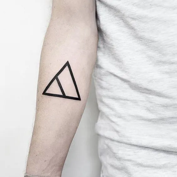Minimalistic Double Triangle Ink on Arm