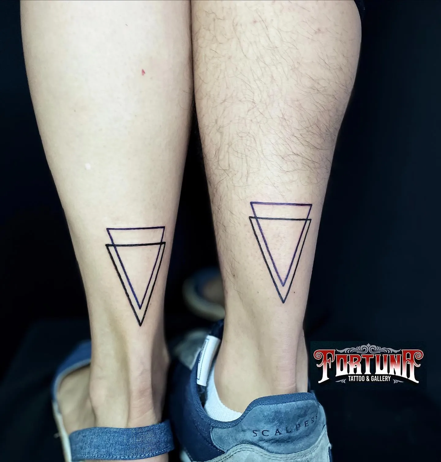 Outline of Inverted Triangles on Calves