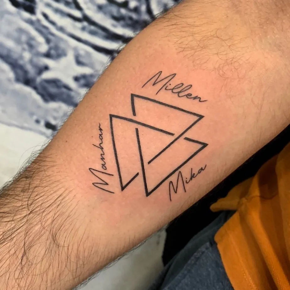 Personalized Double Triangle with Names