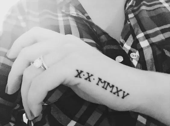 Roman numerals for tattoo on side of hand