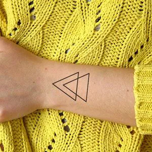 Simple Dual Triangle Wrist Tattoo