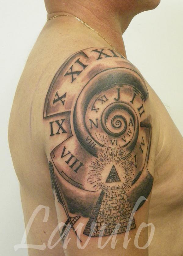 spiral compass tattoo