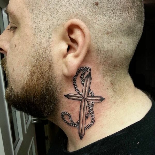 Cool Cross Neck Tattoo