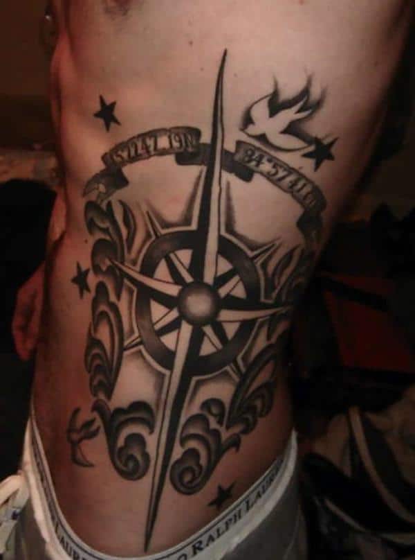 Compass Rib Tattoo