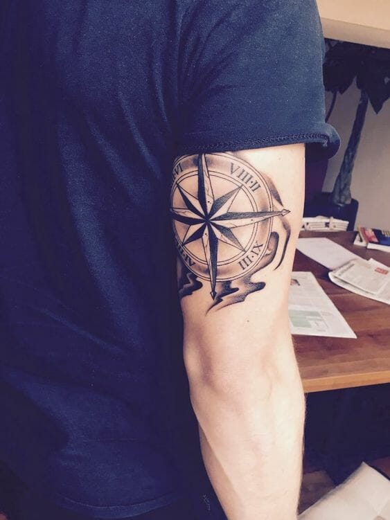 Cool Compass Arm Tattoo