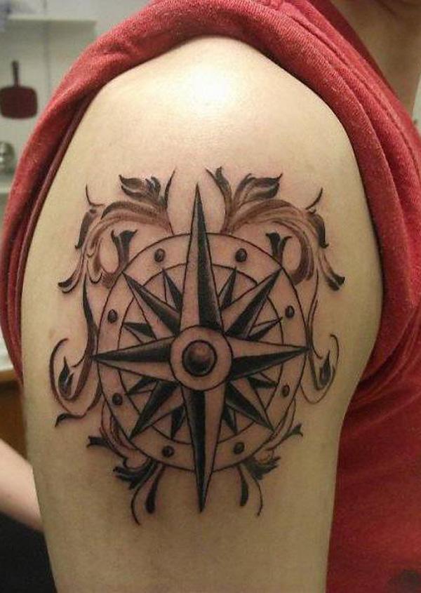 cool compass arm tattoo