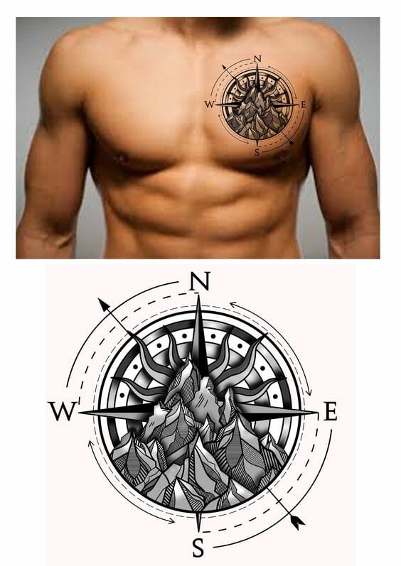 Rocky Compass Tattoo