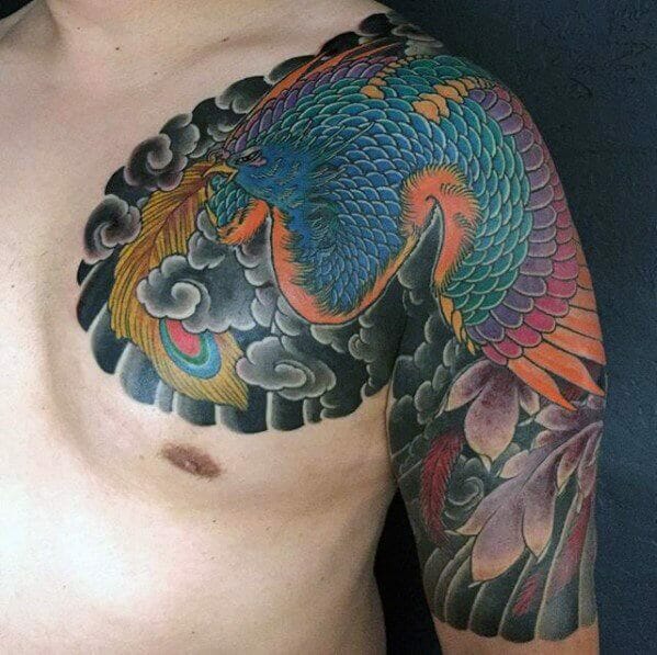 Half Phoenix Sleeve Tattoo