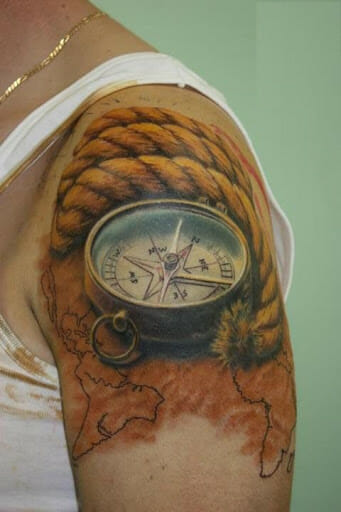 compass and rope arm tattoo
