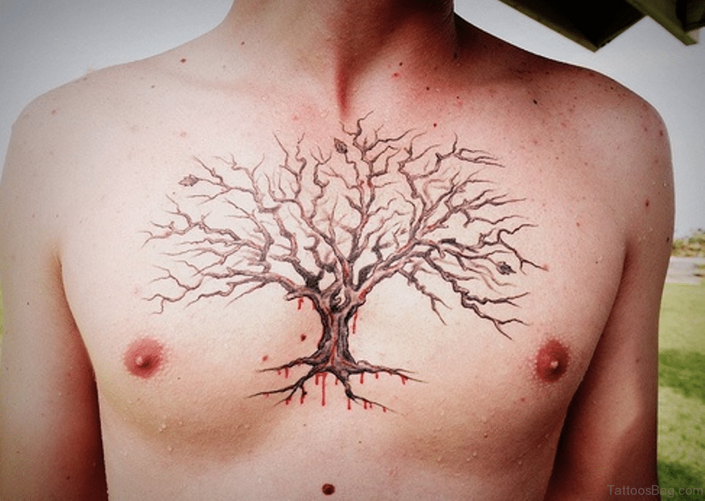 Good Looking Tree Chest Tattoo