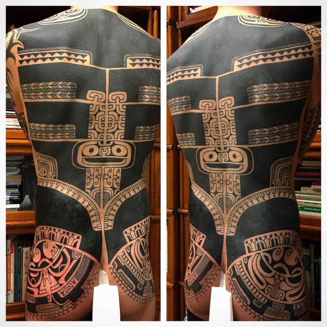 Maori Full Tribal Back Tattoo
