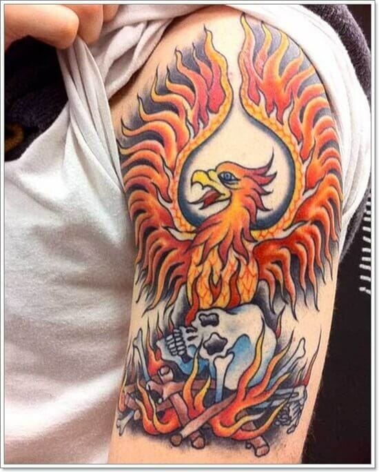 Cool Phoenix Arm Tattoo