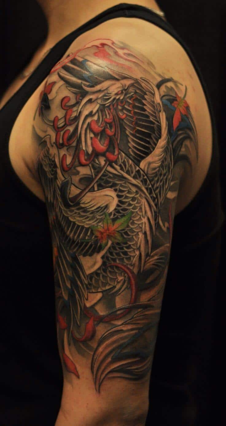 Amazing Phoenix Half Sleeve Tattoo
