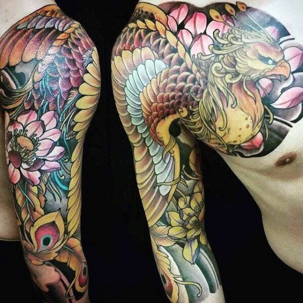 Asian Full Sleeve Phoenix Tattoo