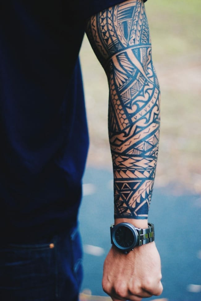 awesome full sleeve tribal tattoo Outsons