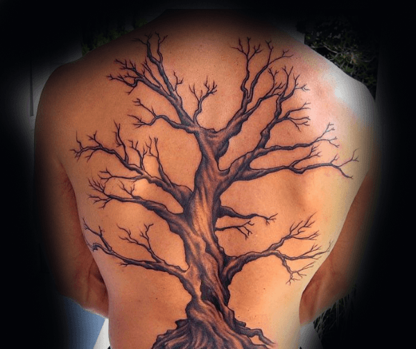 Oak Tree Back Tattoo