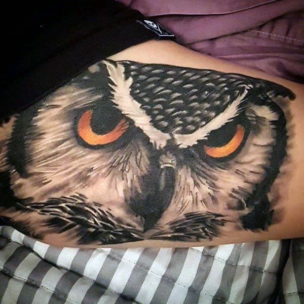 Cool 3D Owl Tattoo