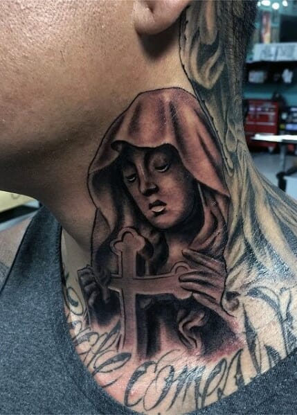 Mother Mary Celtic Cross Tattoo
