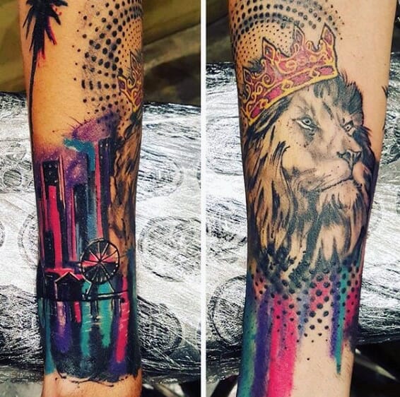 Modern Mens Colourful Tattoo