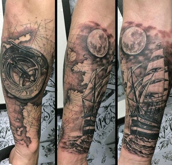 compass ship tattoo
