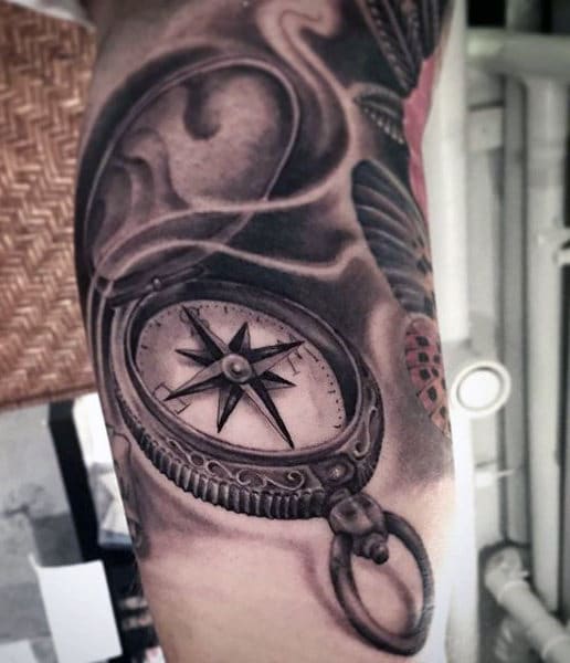Compass Arm Tattoo