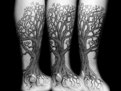 Cool Tree Leg Tattoo