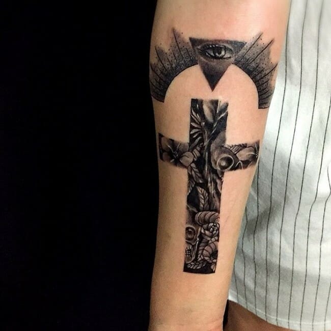 Cross Leg Tattoo