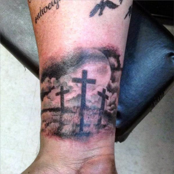 Cross Gravestone Tattoo