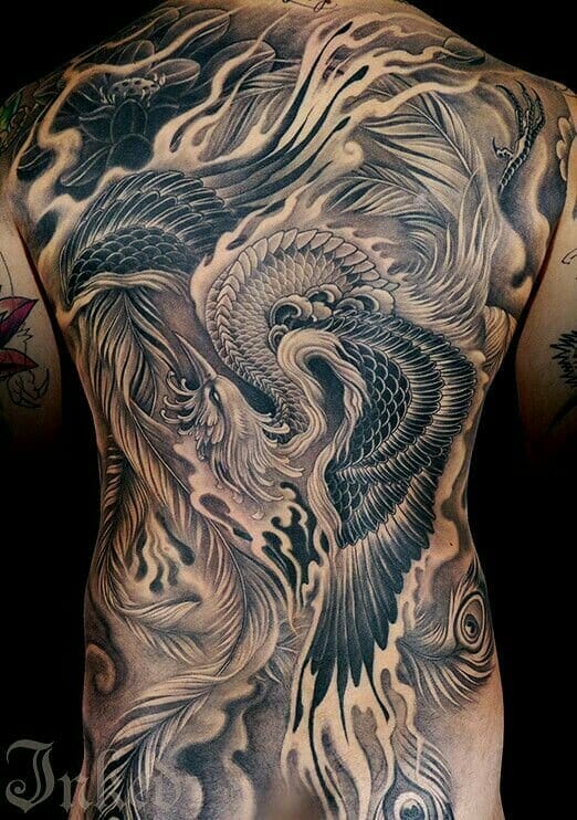 Full Back Phoenix Tattoo