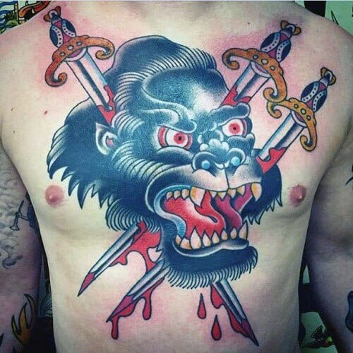 Gorilla Head Tattoo