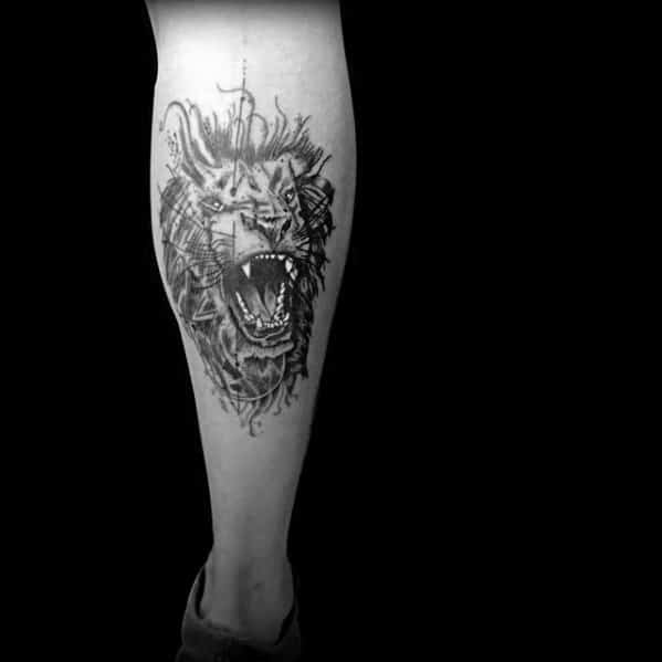 Abstract Lion Tattoo Design