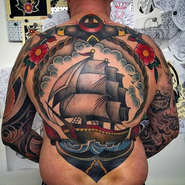 Ship & Anchor Tattoo