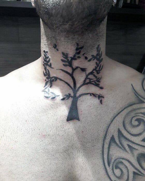 Cool Tree Neck Tattoo