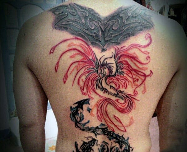 Japanese Phoenix Back Tattoo