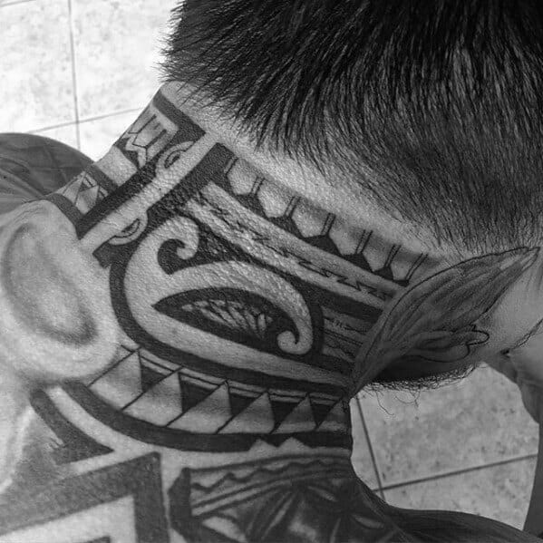 Polynesian Neck Tattoo