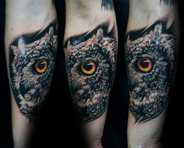 Inner Arm Owl Tattoo