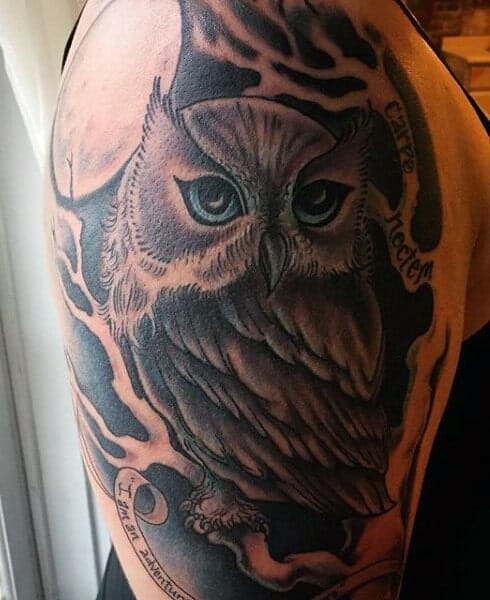 Colourful Owl Tattoos
