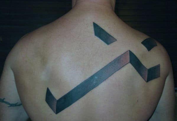 Mens Cross Back Tattoo Idea