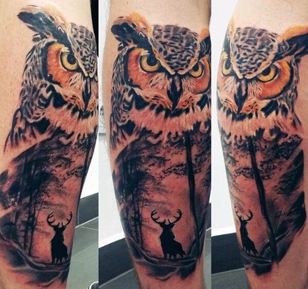 Night Owl Tattoo Design